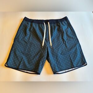 Fair Harbor Blue Patterned Swim Trunks